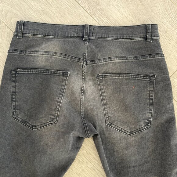 Zara Black Moto Jeans Size 34 Biker Zip Distressed Denim - Picture 6 of 7